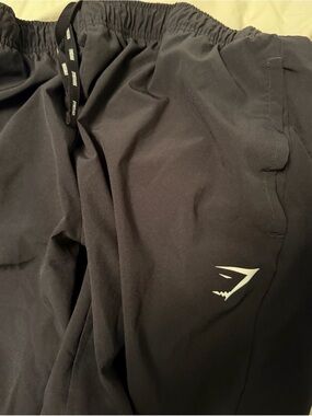 Gymshark Black Sweatpants with White Logo